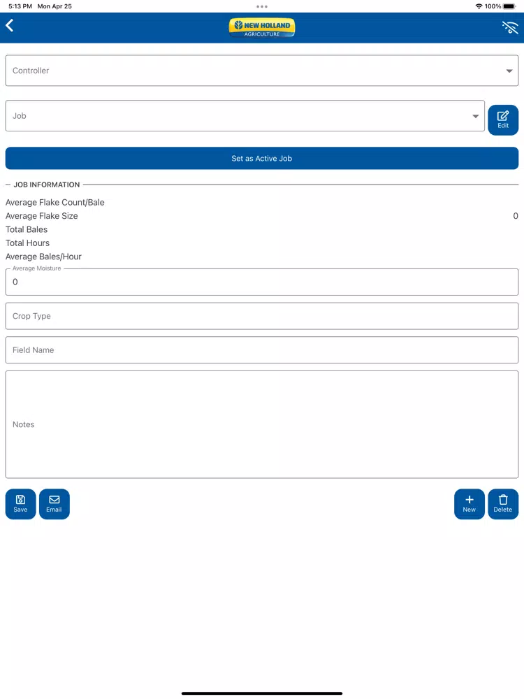 Electronic Bale Length Control iPad Screenshots