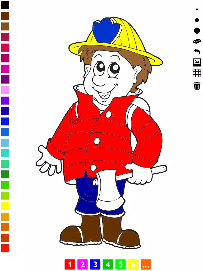 Firefighter Coloring Book for Children: Learn to color firemen, firefighters and fire-equipment iPad Screenshots