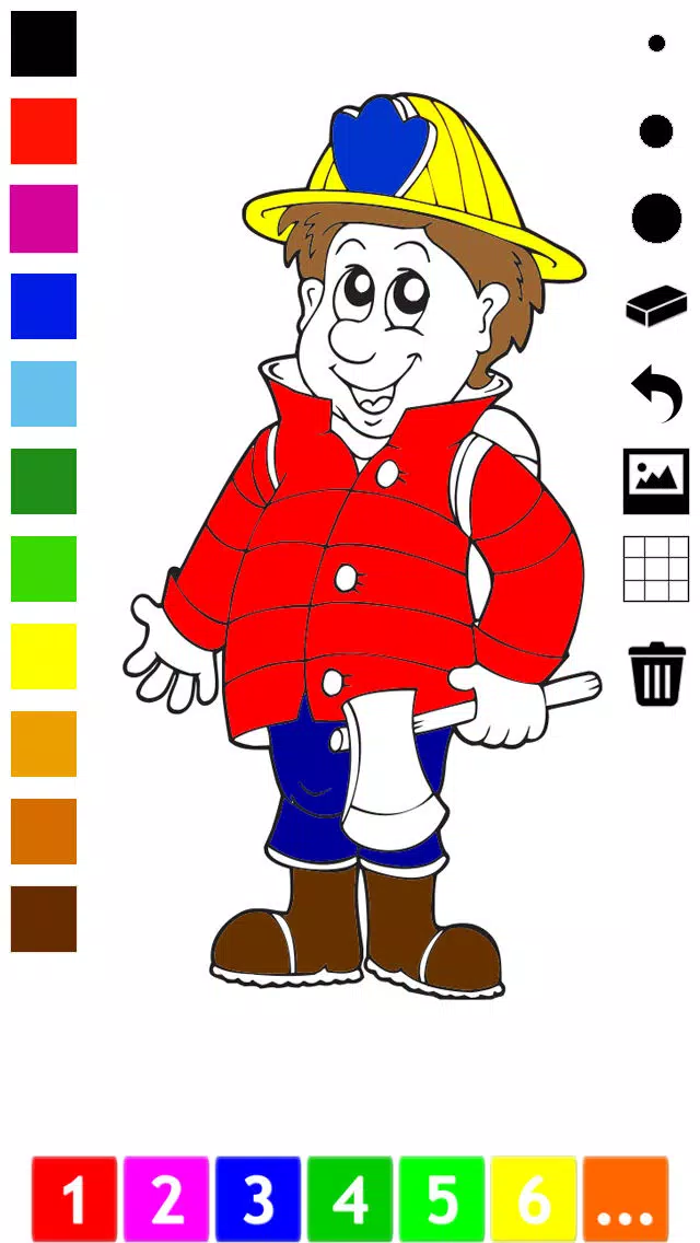 Firefighter Coloring Book for Children: Learn to color firemen, firefighters and fire-equipment Screenshots