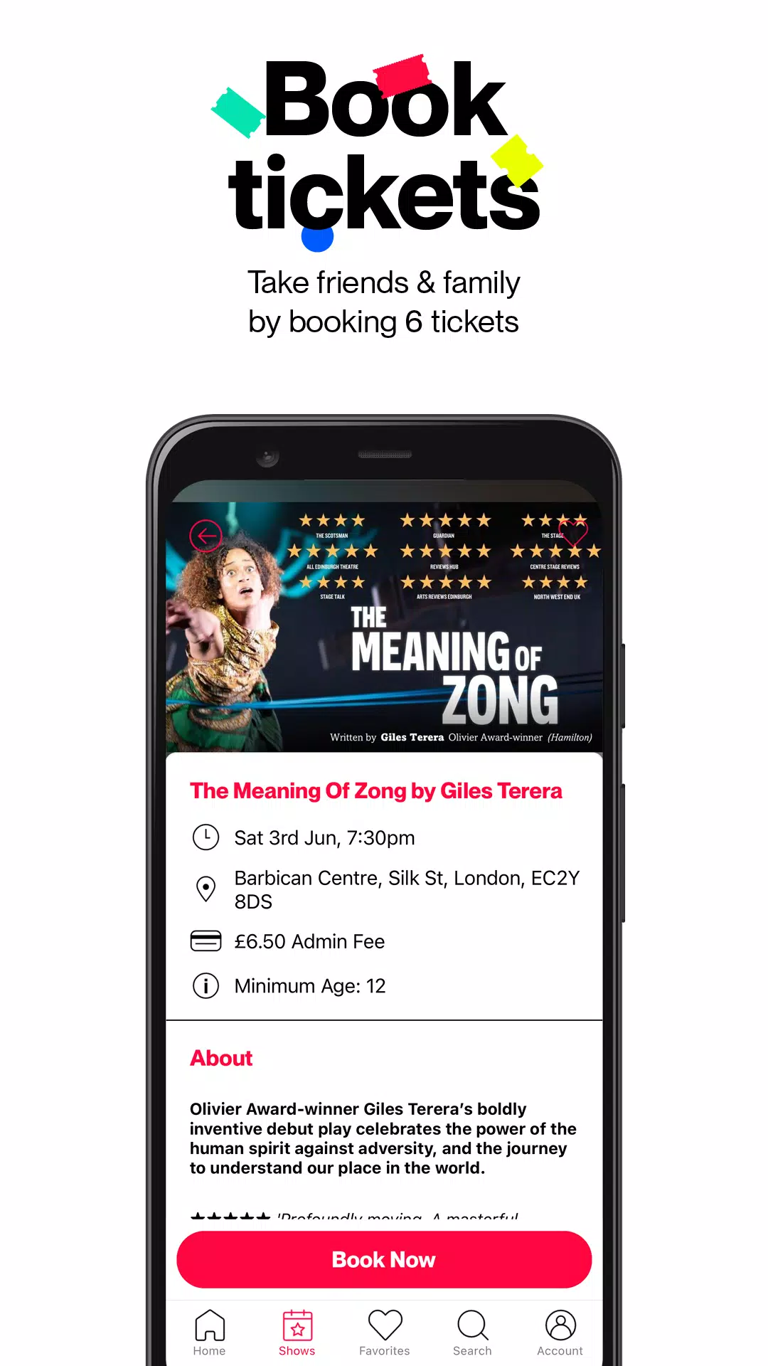 Central Tickets - Member App Screenshots