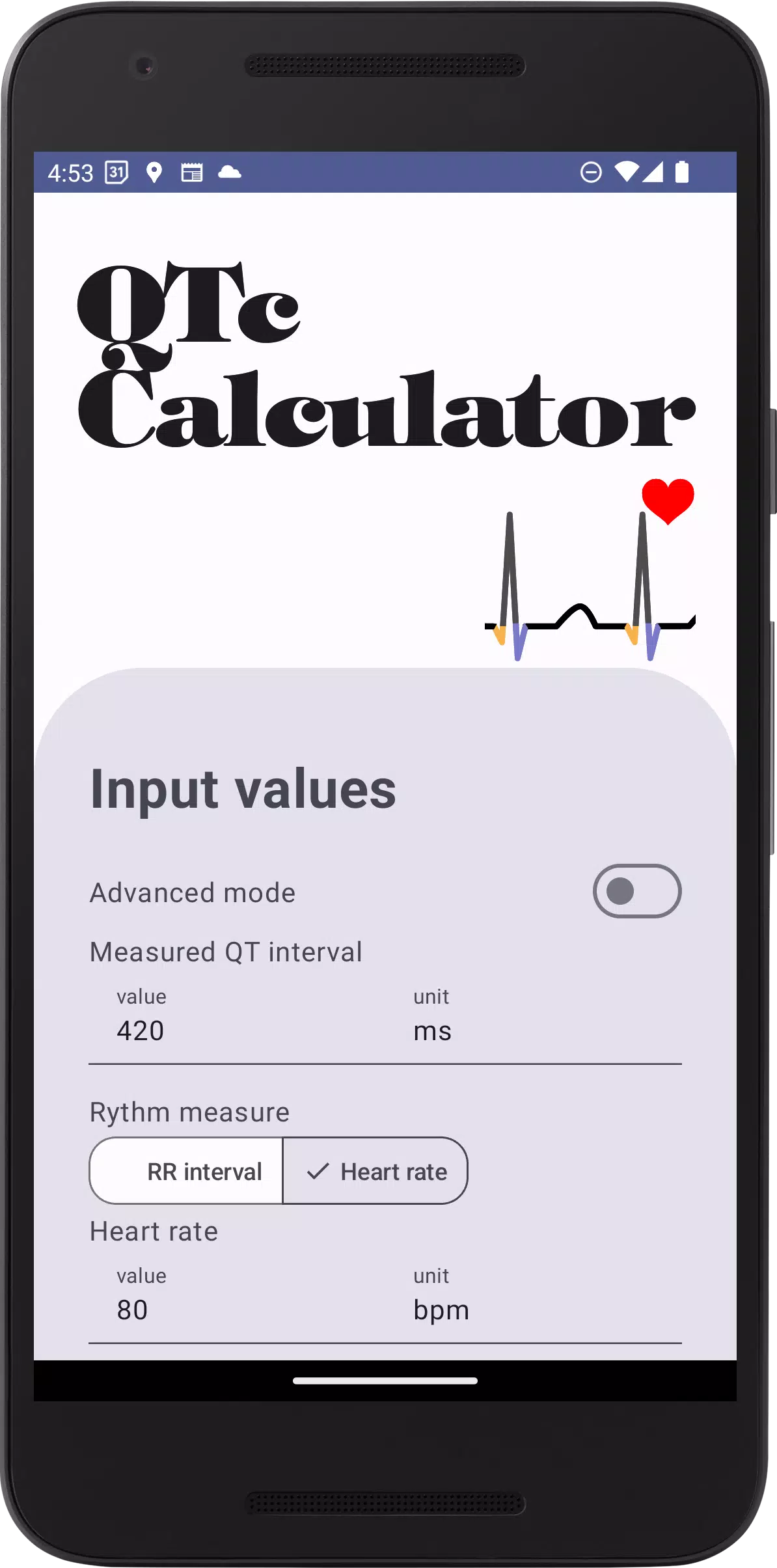QTc Calculator Screenshots