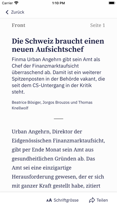 Capturas de pantalla de Basler Zeitung E-Paper