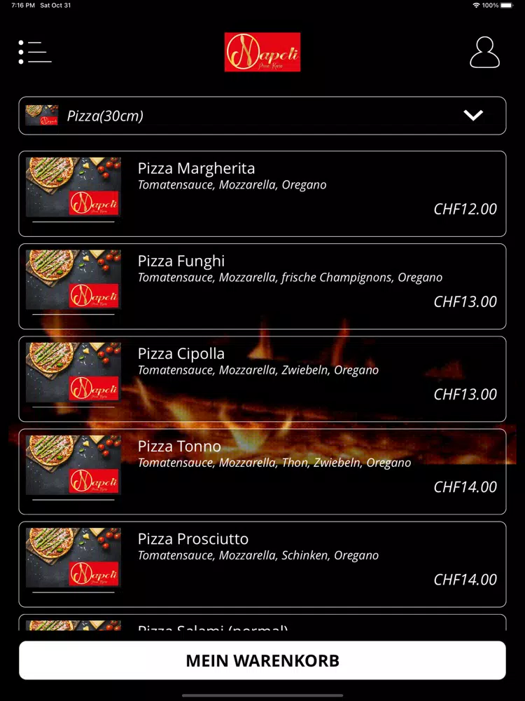 Napoli Pizza Alchenflüh iPad Screenshots