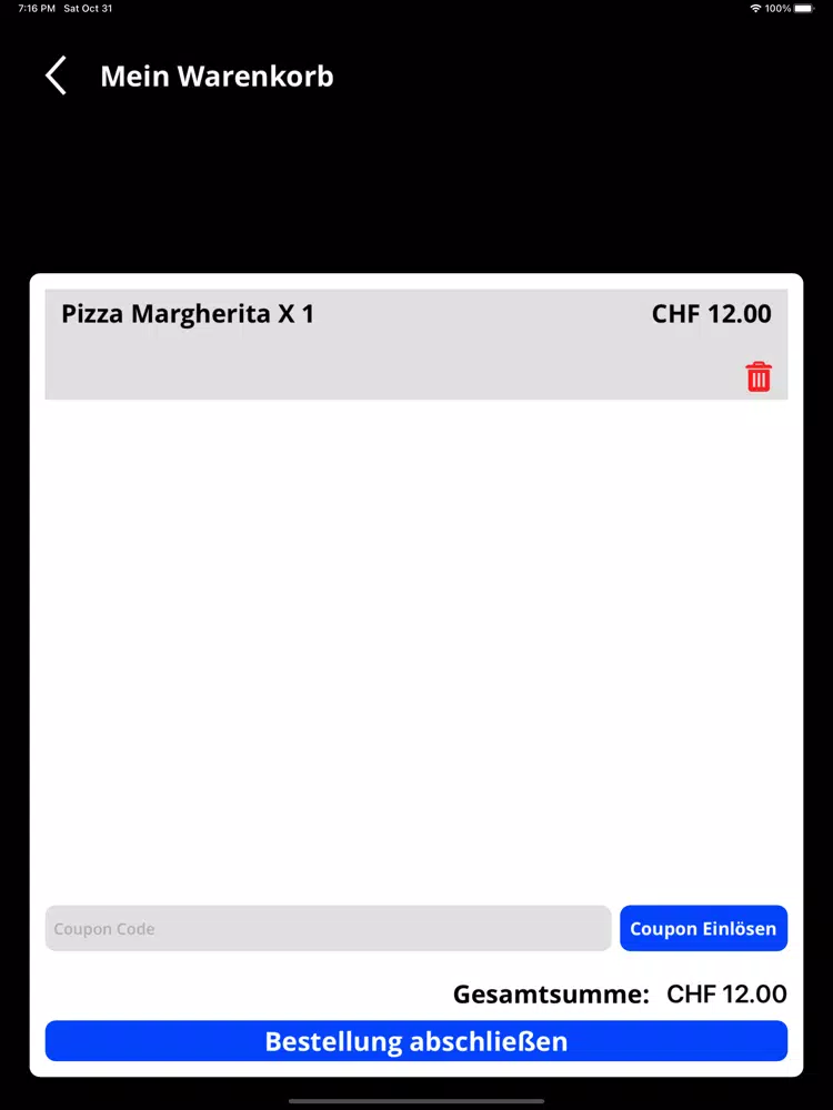 Napoli Pizza Alchenflüh iPad Screenshots