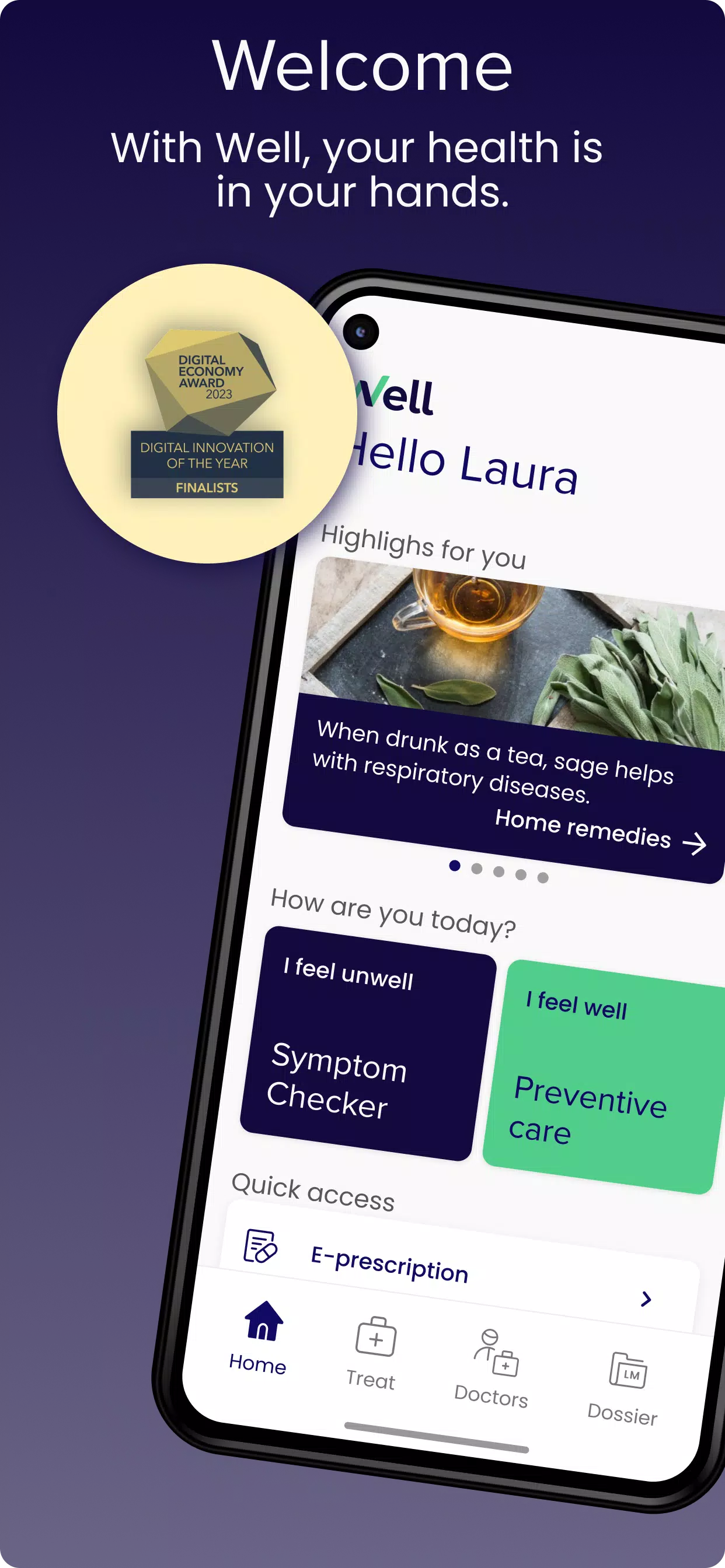 Well. Your health – digitally Screenshots
