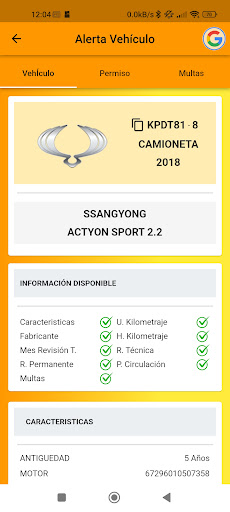 Alerta Vehículo Screenshots