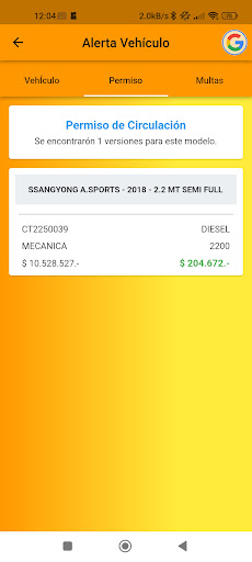 Alerta Vehículo Screenshots