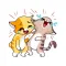 Love Cat Emoji Funny Stickers