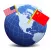 Flag on the world map