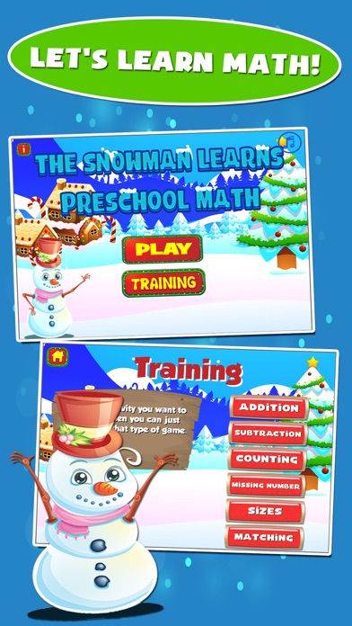Snowman Preschool Math Games Screenshots