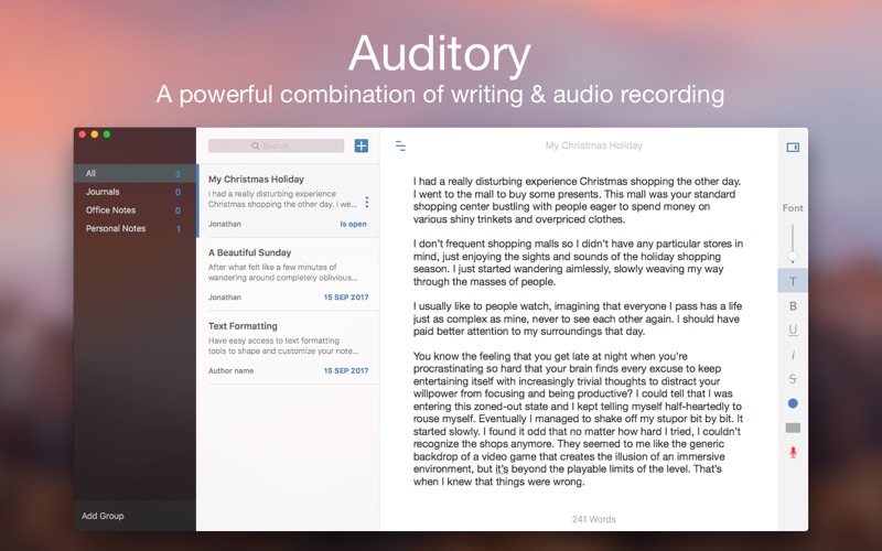 Auditory - Rec lecture & notes スクリーンショット