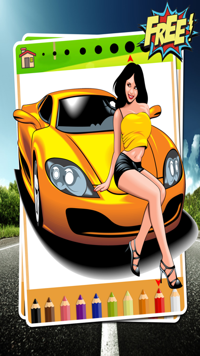 Screenshot di Car Coloring Book - car painting for kids toddlers and preschoolers kindergarten free games