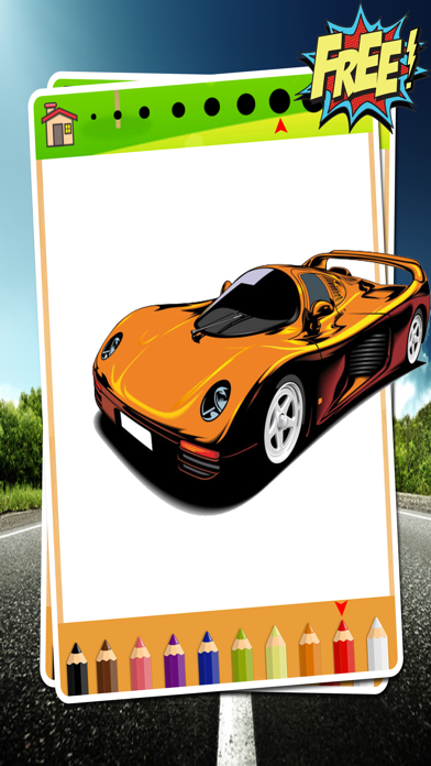 Screenshot di Car Coloring Book - car painting for kids toddlers and preschoolers kindergarten free games
