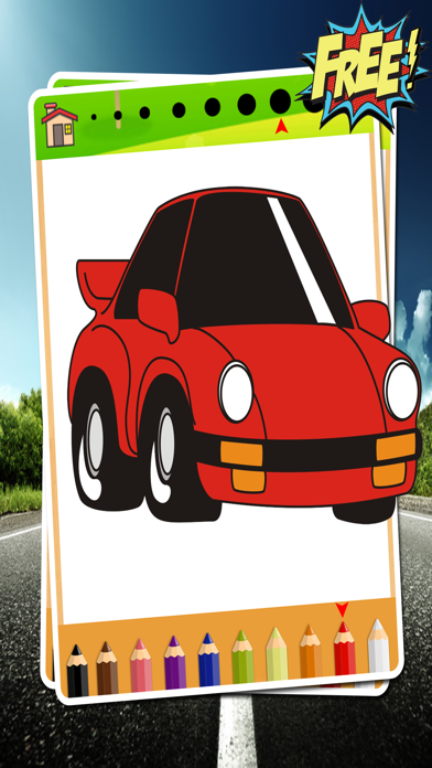 Screenshot di Car Coloring Book - car painting for kids toddlers and preschoolers kindergarten free games