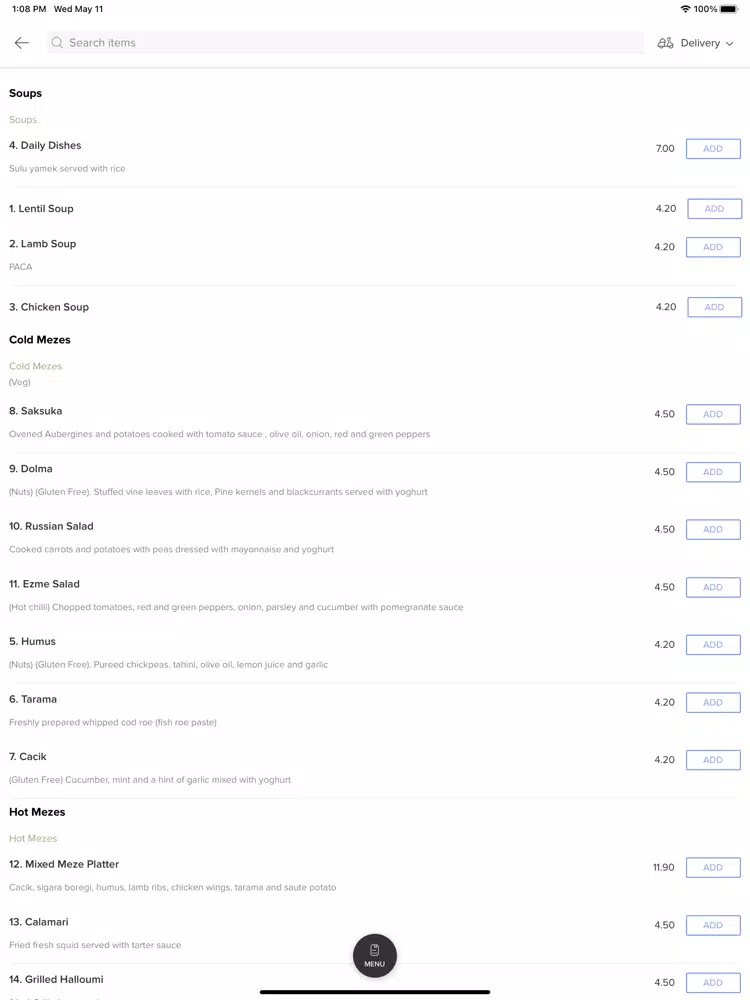 Nazar Restaurant And Takeaway. iPad Screenshots