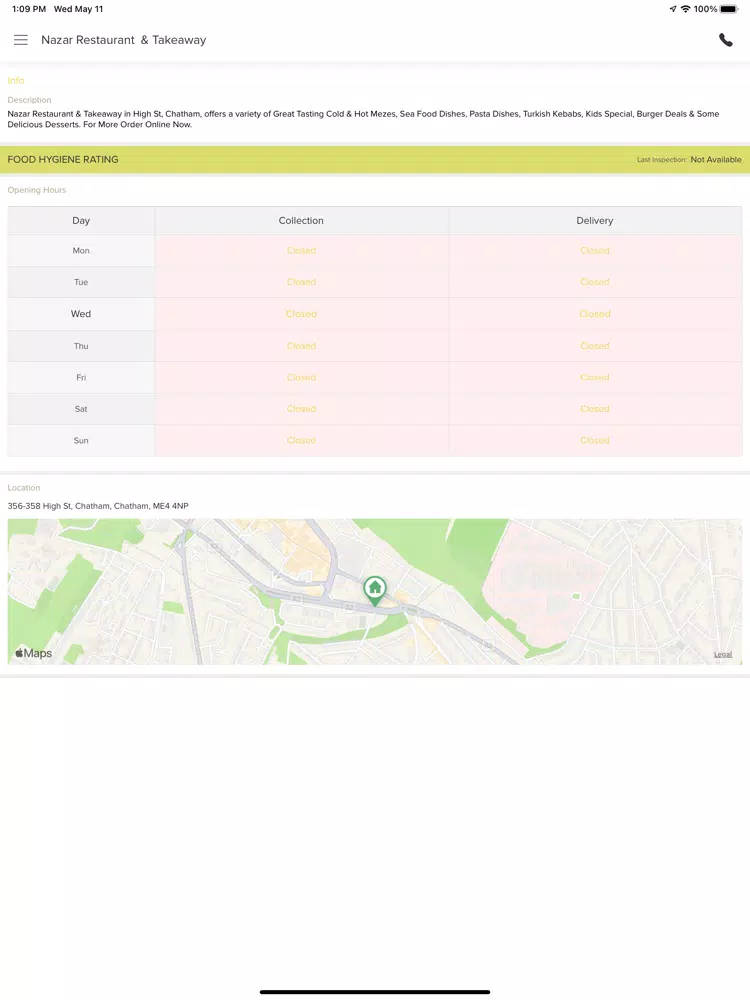 Nazar Restaurant And Takeaway. iPad Screenshots