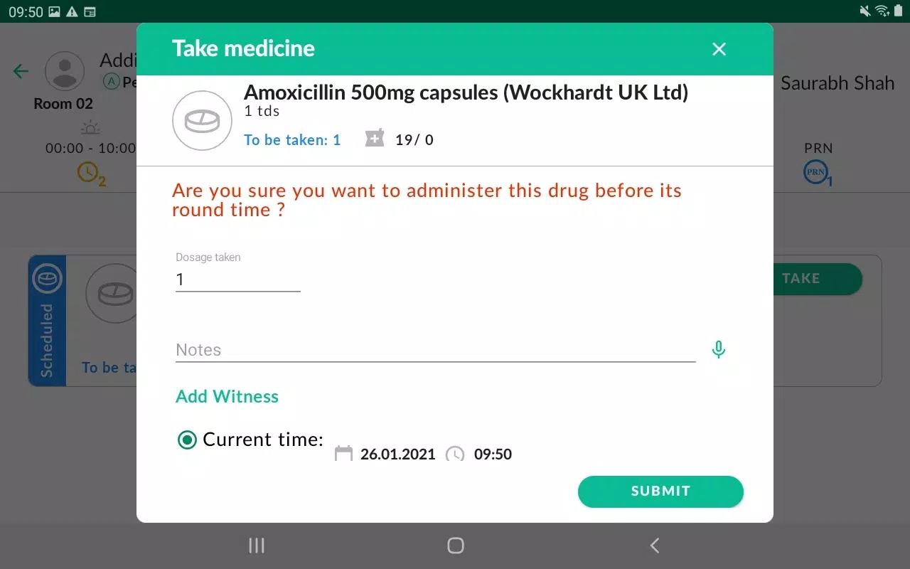 VCARE EMAR App V2 Screenshots