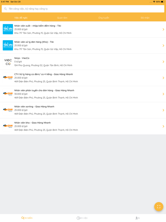 Viec.Co - Việc làm linh hoạt iPad Screenshots