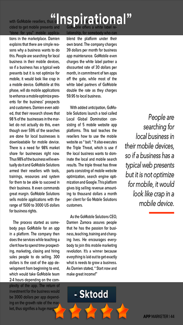 App Marketer Magazine - The Ultimate Guide To Indie iPhone App Game Development, Programming, Design And Marketing That Mobile Entrepreneurs Have Wired In Their Business To Double Downloads And Make A Fortune Screenshots