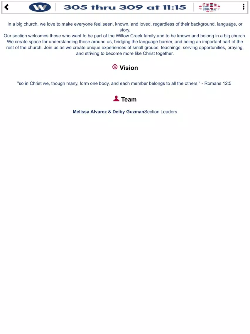 Capturas de pantalla de 305thru309 Willow Creek Church iPad