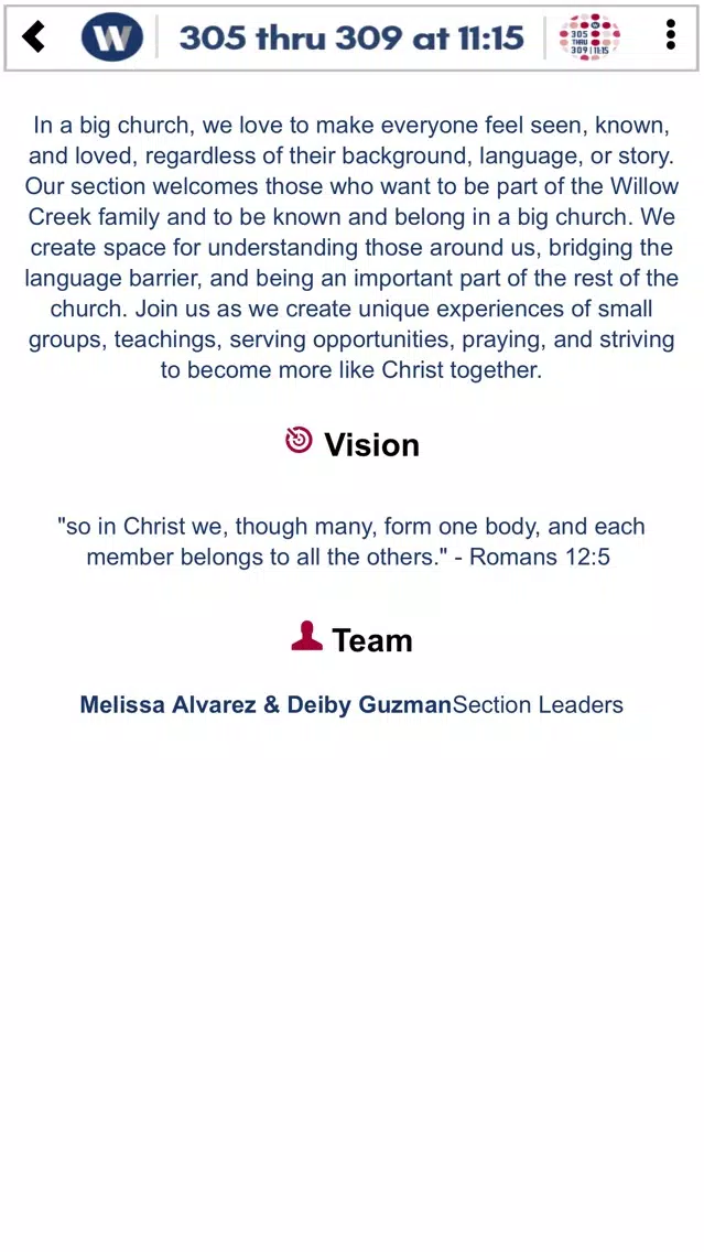 Capturas de pantalla de 305thru309 Willow Creek Church
