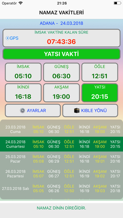 İmsakiyeli Ezan Vakti Screenshots