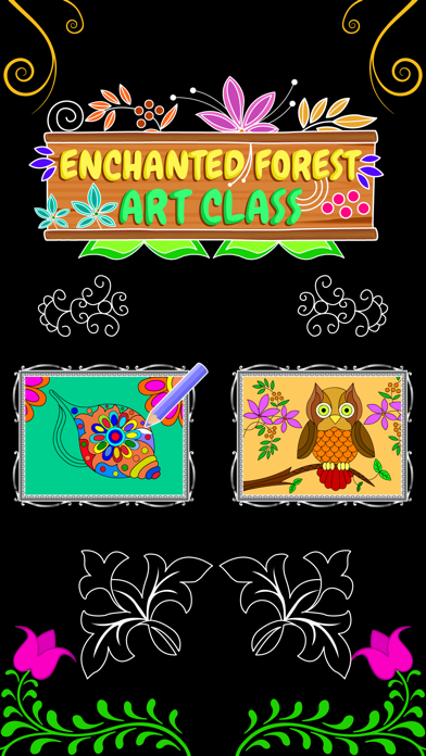 Ảnh chụp màn hình của Enchanted Forest Art Class- Coloring Book for Adults