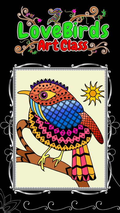 Love Birds Art Class: Stress Relieving Coloring Books for Adults Screenshots