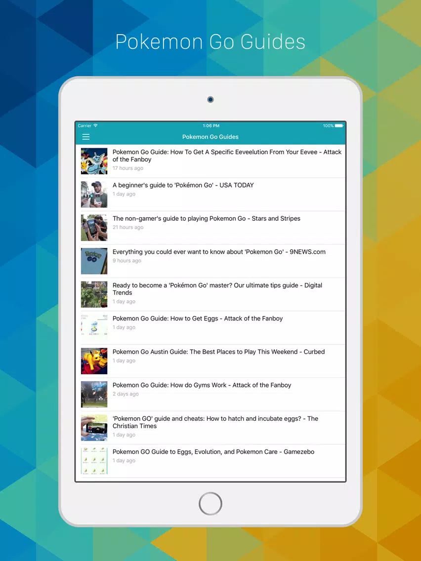 News, Guides, Pokedex & Videos for Pokemon GO iPad Screenshots