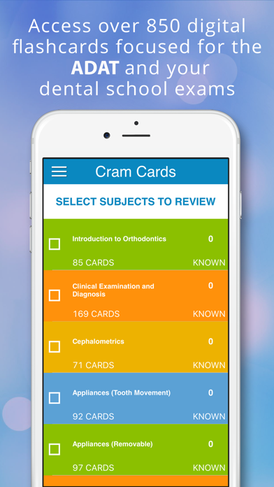 ADAT Orthodontics Cram Cards Screenshots