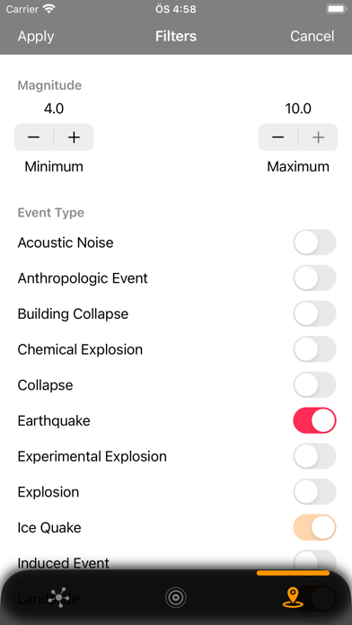 DataX Earthquake Screenshots