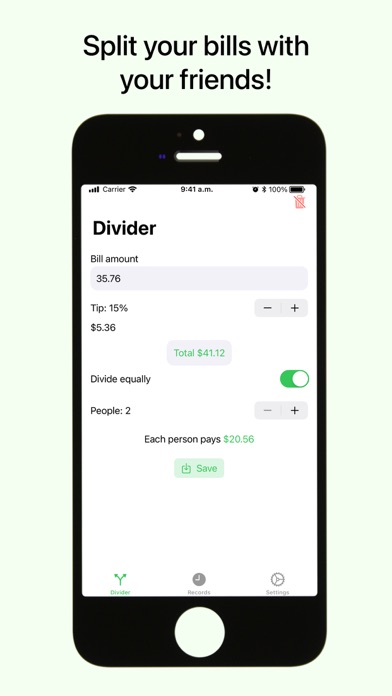 Bill Divider: Split the bill Screenshots