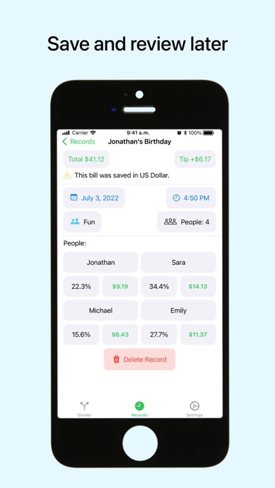 Bill Divider: Split the bill Screenshots