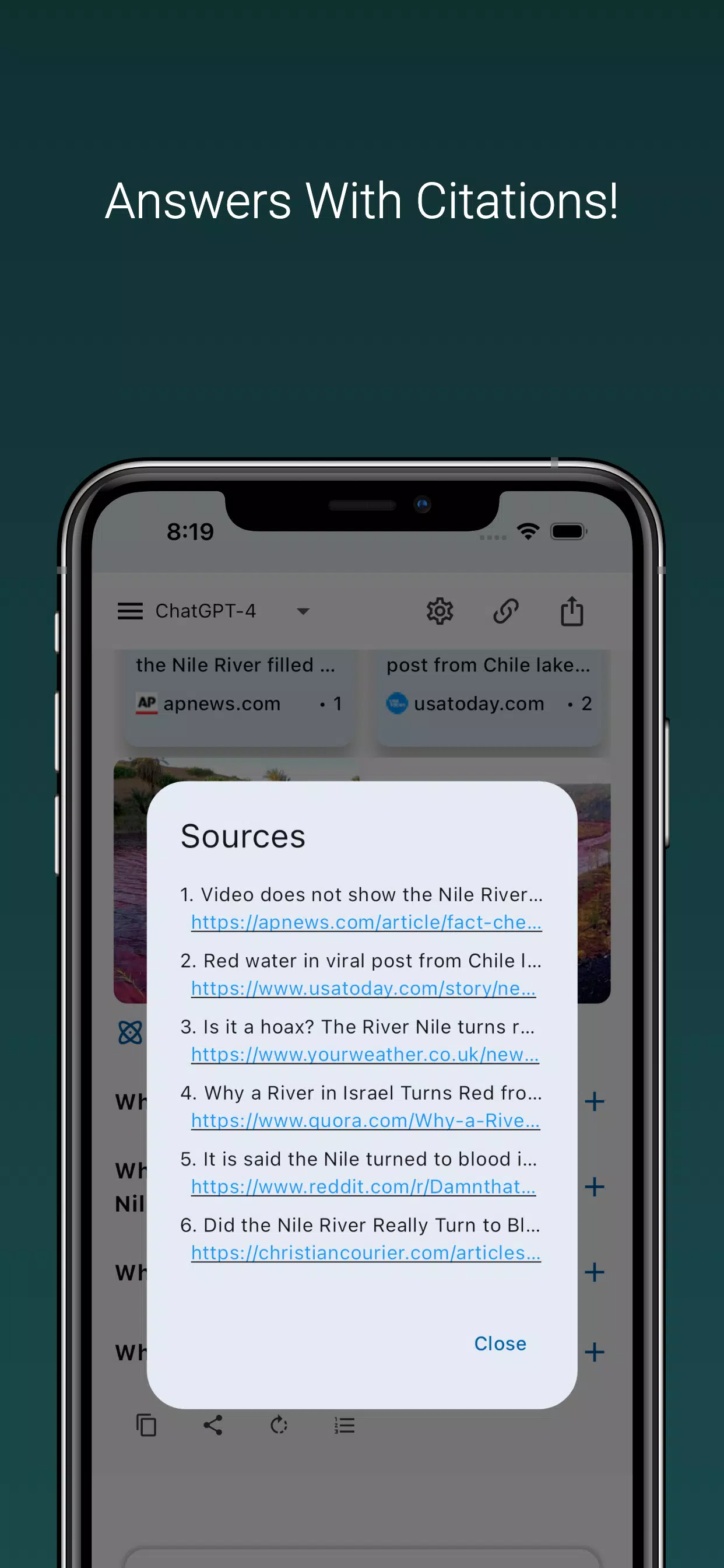 BrutusAI: Ask & Search Chatbot Screenshots
