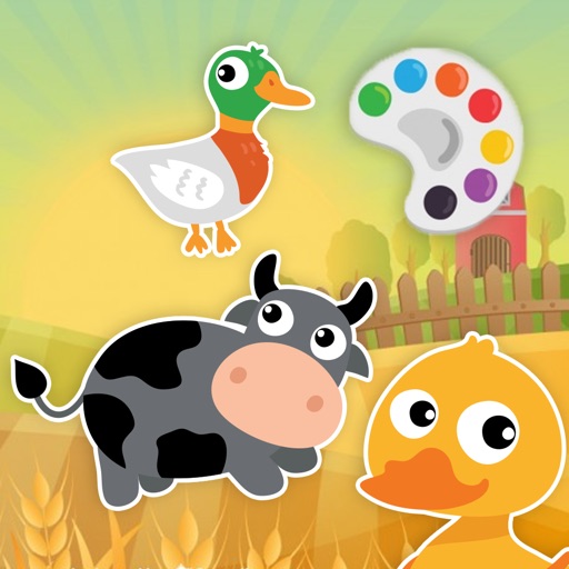 Cute Farm with Animals Coloring Pages Cute Farm with Animals Coloring Pages