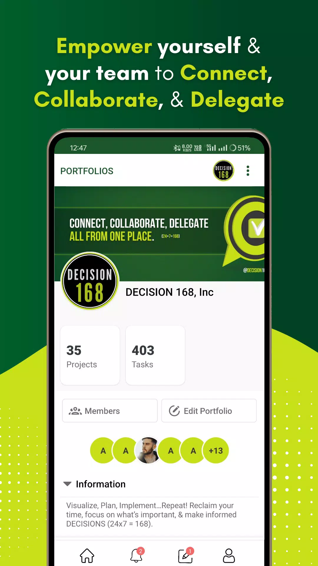 DECISION 168 - Work Management Screenshots