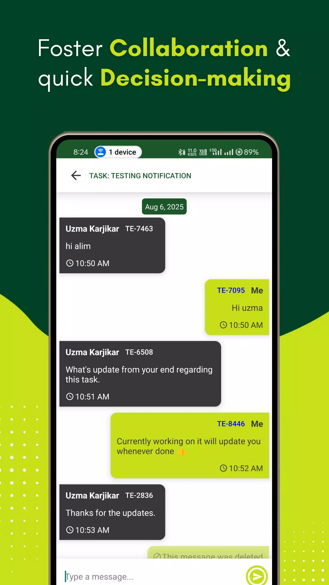DECISION 168 - Work Management Screenshots