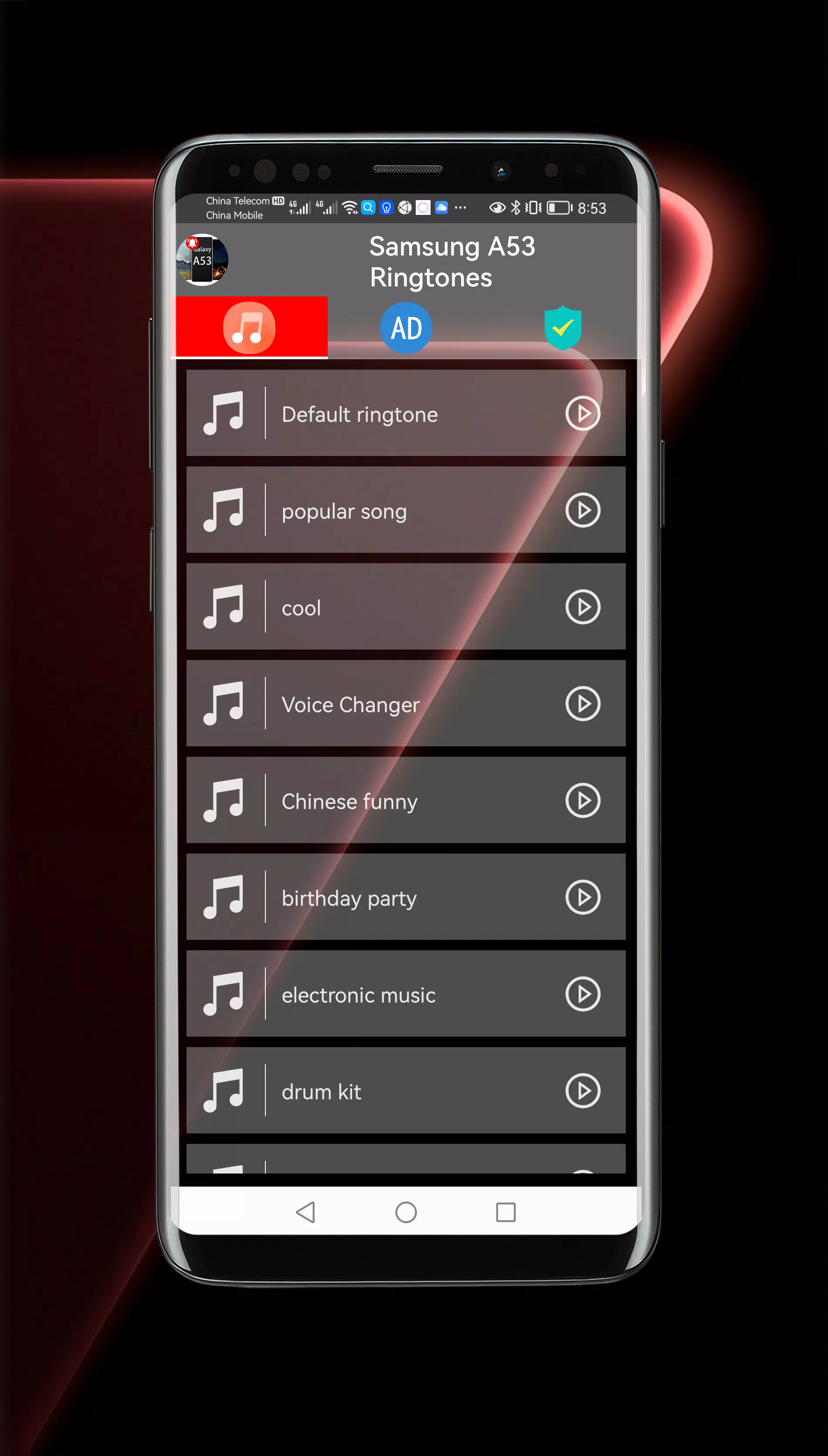 Samsung Galaxy A53 Ringtones Screenshots