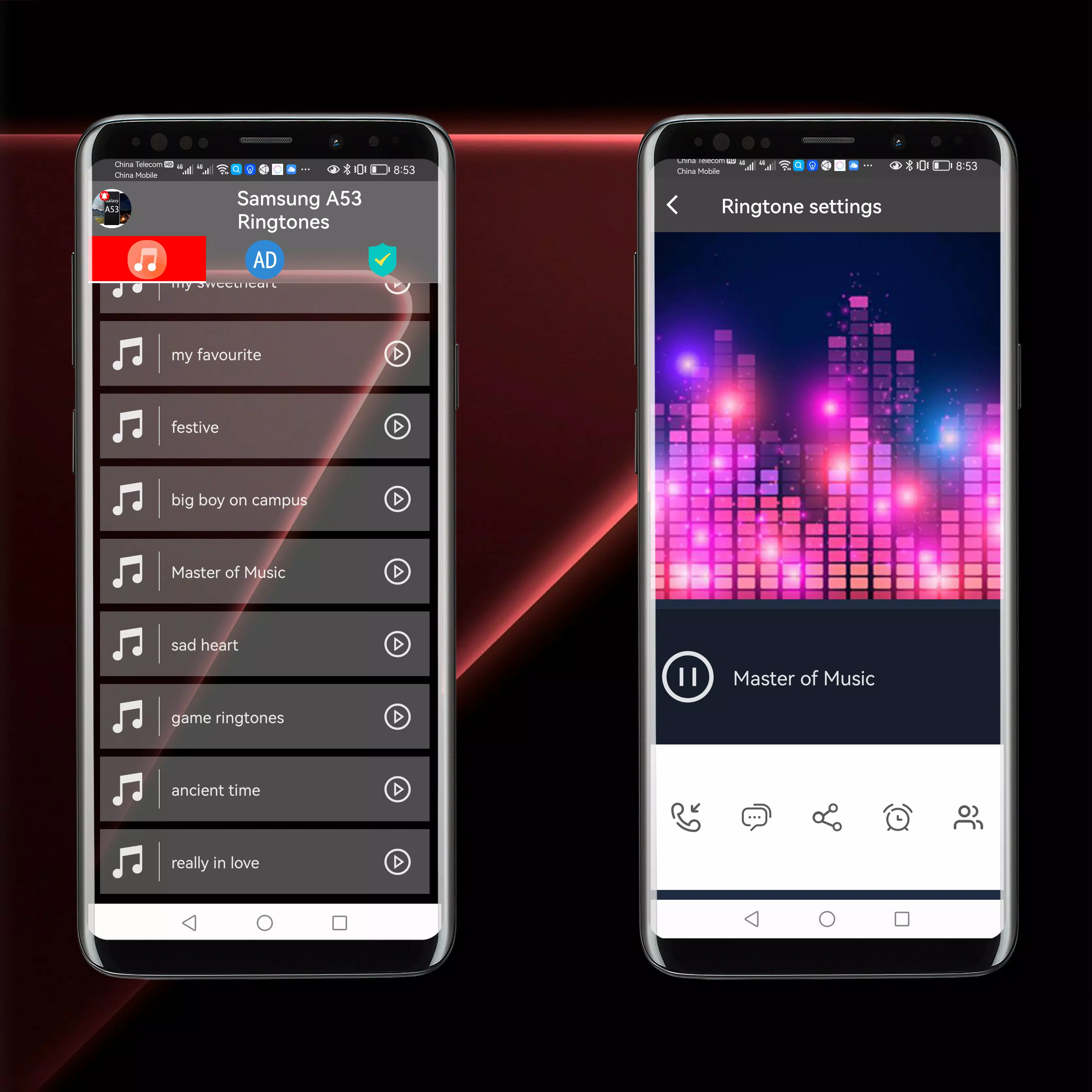 Samsung Galaxy A53 Ringtones Screenshots