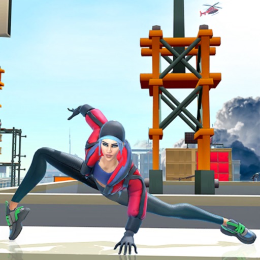 Rope Flying - Girl Super Hero Rope Flying - Girl Super Hero