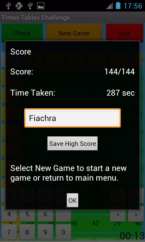Times Tables Challenge Screenshots