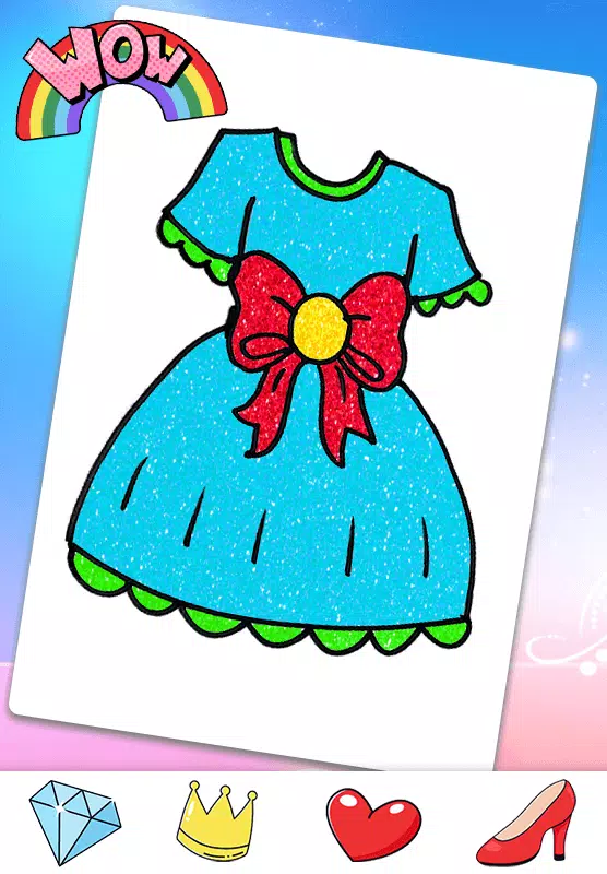 Glitter Dress Coloring Game Screenshots