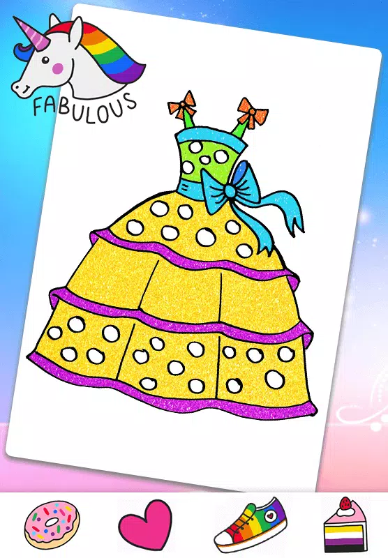 Glitter Dress Coloring Game Screenshots