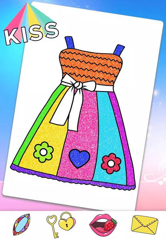 Glitter Dress Coloring Game Screenshots