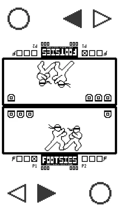 Tangkapan layar FOOTSIES Rollback Edition