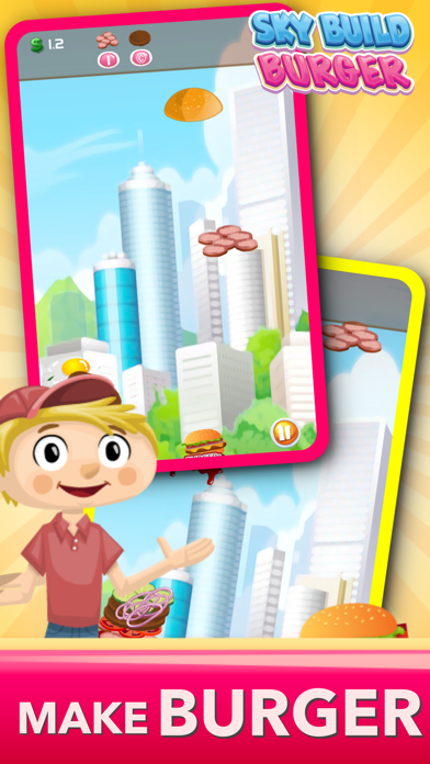 Sky Build Burger Tower 2 Block Game (Free) Screenshots