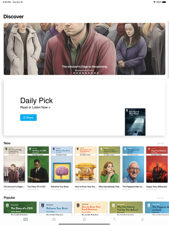 Instaread: Learn Something New iPad Screenshots
