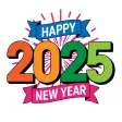 2025 Happy New Year Stickers