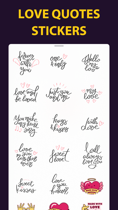The Love Quotes Stickers Screenshots