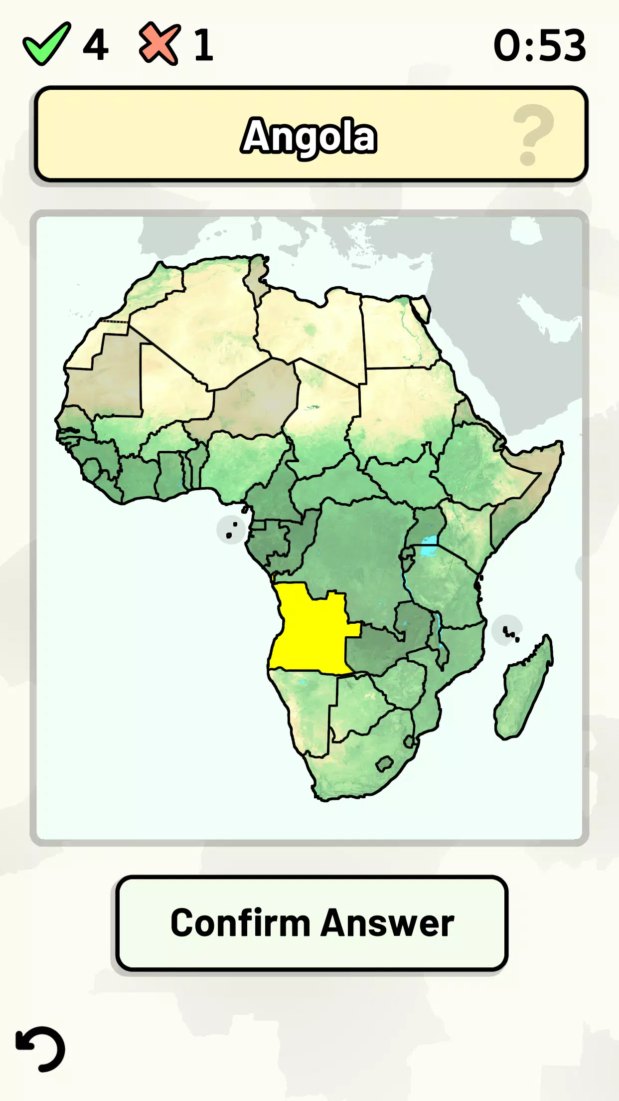 Countries of Africa Quiz Screenshots